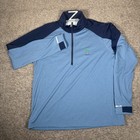 Zero Restriction Xl Blue 1 4 Zip Pullover Golf Top Mens Long Sleeve Performance
