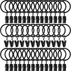40 Pack Black Curtain Rings With Clips  Fits 1  Rods  1 26  Interior Diameter