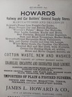 1873 Print Advertising Howards Railway Car Builders General Supply Stores Ct Ma