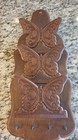 Vintage Wood Butterfly Mail Organizer Wall Key Holder 3 Tier Letter Rack Brown