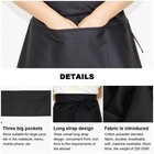 Half Bib Restaurant Waiter Waitress Barista Half Bib 3-pocket Waist Apron Black