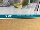 7 Pc Bonny Bartender Drink Mixing Set Shaker Spoon Strainer  Muddler Jigger Nib