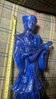 Chinese Porcelain Statue Figurine Cerulean  Blue Antique 16  Tall 