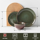 Pokini Stoneware Dinnerware Sets Service For 4  12 Pcs Reactive Glaze Plates    