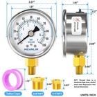 0 100psi Dry Pressure Gauge Stainless Steel 1 8  Npt 2  Face Dial Waterproof    