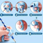 2pcs Silicone Pencil Grips For Kids Writing Posture Correction Blue pink