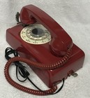 Vintage 1970s Stromberg Carlson Itt S-c554b Red Rotary Dial Wall Mount Telephone