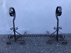 3 Pc Fancy Antique Wrought Iron Fireplace Set 26    X 13    X 22 1 2     42 1 2   
