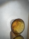 Vintage Amber Whiskey Glass Raised Bubble Bottom 3 3 4 Tall