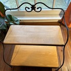 Longaberger  Wrought Iron Bakers Rack  Two Wooden Shelves