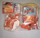 Walco Christmas Elves Makes 3 Sequin Bead Figural Vintage Ornament Kit 1976 Nos