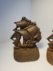 Vtg Rustic Nautical Clipper Ship Art Book Ends Cast Iron Ship Rusty Decor  -ii
