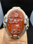 Roman King Agate Ancient Intaglio Seal Stone Ring Sassanian Near Eastern Old