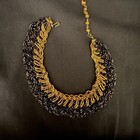 Vintage Black And Gold Beaded Collar-19    