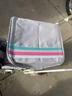 Vintage Graco Stroll-a-bed Umbrella Stroller Gray Pink Teal Stripe Retro 80s 90s