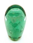 Antique Victorian Hand Blown Uranium Glass Dump Paperweight With Internal Floral