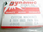 8 Tooth Brass Pinion Gear Custom Machined For  078  Motor Shaft 48p Slot Car Nos