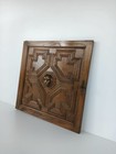 Antique 19th Century Door Panel Lion Head Ornate Carved Wood Architectural Reccl