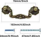 6pcs 3inch Hole Centers Antique Bronze Drop Drawer Pulls  Bail Cabinet Pulls