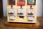 Vintage Candy Gumball Vending Machine Countertop Display 25 Cent 1987 Wood Base