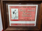 Vintage Original 1925 Cigar Box Label Uncle Jake s Nickel Seegar  810 Framed