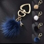1 Pcs New Mink Fur Small Pompom Ball Keychain Bag Key Ring Charms Key Holder