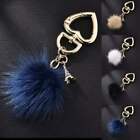 Mink Fur Small Pompom Ball Keychain Bag Key Ring Charms Key Holder 