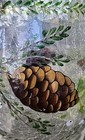 Yankee Candle Crackle Pine Cone Pillar Candle Holder Winter Holiday Decor Rustic