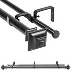 1  Square Urn Adjustable Double Drapery Curtain Rod Set 28   -48  48 -84  84 -120 