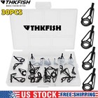 30pc Fishing Rod Tip Repair Kit Stainless Steel Pole Ring Guide Replacement Fish