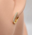 18k Gold Plated 925 Moissanite Huggie Hoop Earrings 