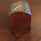 Vintage Indian Rajasthani Hand Carved Painted Wood Jewelry Trinket Box