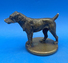Vintage Bronze Car Mascot Hood Ornament Of A Jack Russell Terrier Dog