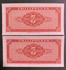 Philippines Set Of 2 Banknotes With Sequence Serial    1949  5 Centavos  P-126