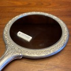 Vintage Silver Plated Hand Mirror Cottagecore Ornately Decorated 9 1 2  Romantic