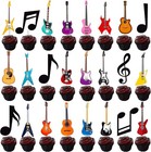 Guitar Party Cupcake Toppers 48pcs Rock Guitar Birthday Cake Picks Music Notes C