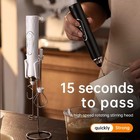 Rechargeable Handheld Milk Frother With 3 Heads   3 Speeds  Detachable 
