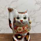 Maneki Neko Beckoning Lucky Cat Gold Calico Kutani Ware Porcelain 19 5cm