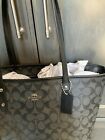 Women   s Coach Signature City Zip Tote  F58292  Black Smoke black  Nwt 