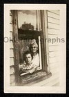 Rustic House Window Old Woman Young Lady Mother Daughter  Old vintage Photo-aa13