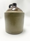 Antique Primitive Moonshine Jug Stoneware Brown Stone 2 Tone Whiskey Crock 