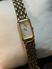 Vintage Seiko Women Rectangle Watch 2e20-6859 Gold Tone For Parts Or Repair