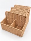 Klippehop Rattan Diaper Organizer For Changing Table     Blush Beige L 