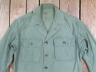 Vintage 1940s Wwii Us Army Od Green Cotton Utility Shirt Jacket Military Sz  M l