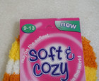 Women Soft Cozy Fuzzy Winter Warm Striped Knee High Socks Size 9-13