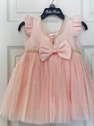 Couture Princess Girls Pink Tulle Pearl Party Dress Size 18m New With Tags