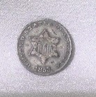 1853 Three-cent Silver  trime  