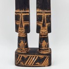 Hand Carved African Twin Figures Wooden Sculpture Tribal Folk Art Statue 15 