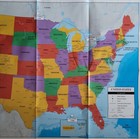 Usa Wall Map United States Maps America Cities State Borders capitals Time Zones
