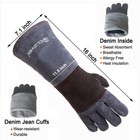 Animal Handling Gloves Leather Sleeve Bite Proof Dog Cat Bird Reptile Protection